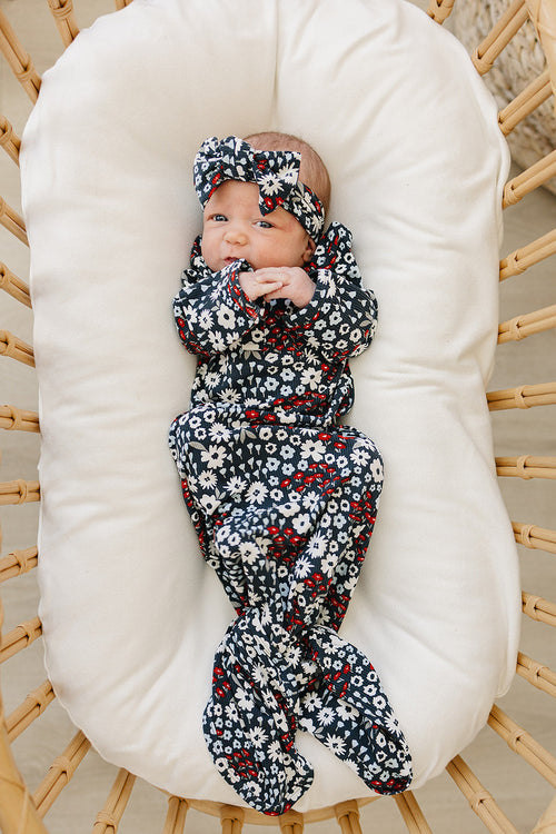 Americana Floral Bamboo Knot Gown